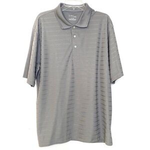 PGA Tour gray striped button down polo